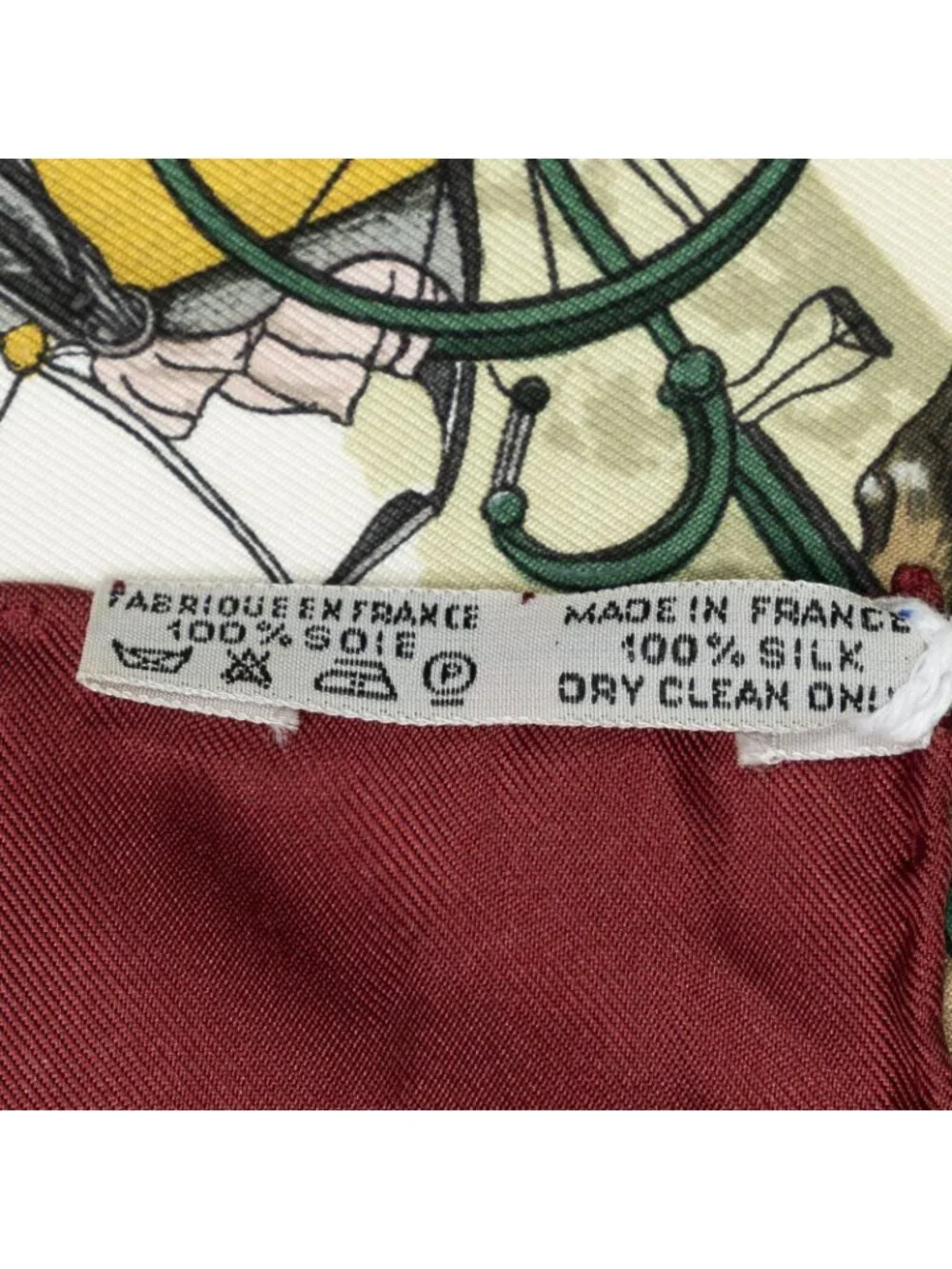 Hermes Scarf Red Gold Green Silk
